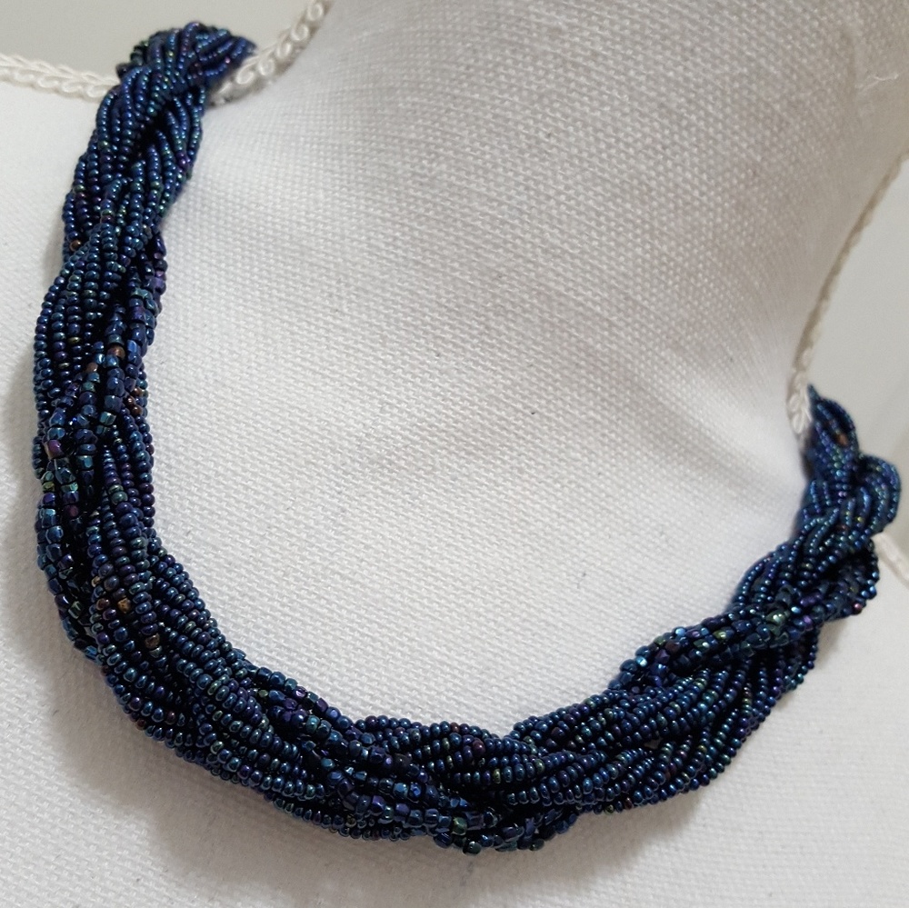 Vintage Blue Bead Choker
